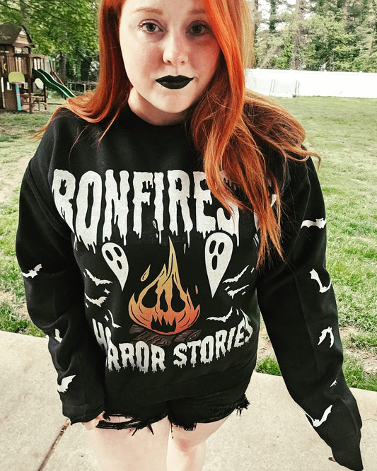 Bonfire and Horror stories black
